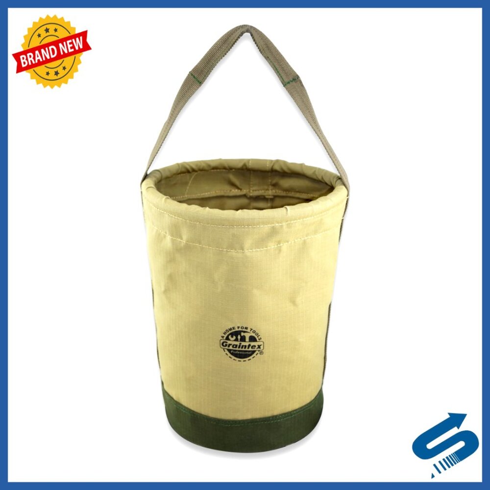 Heavy Duty Canvas Tool Bag Tapered Utility Bucket Durable Organizer Portable